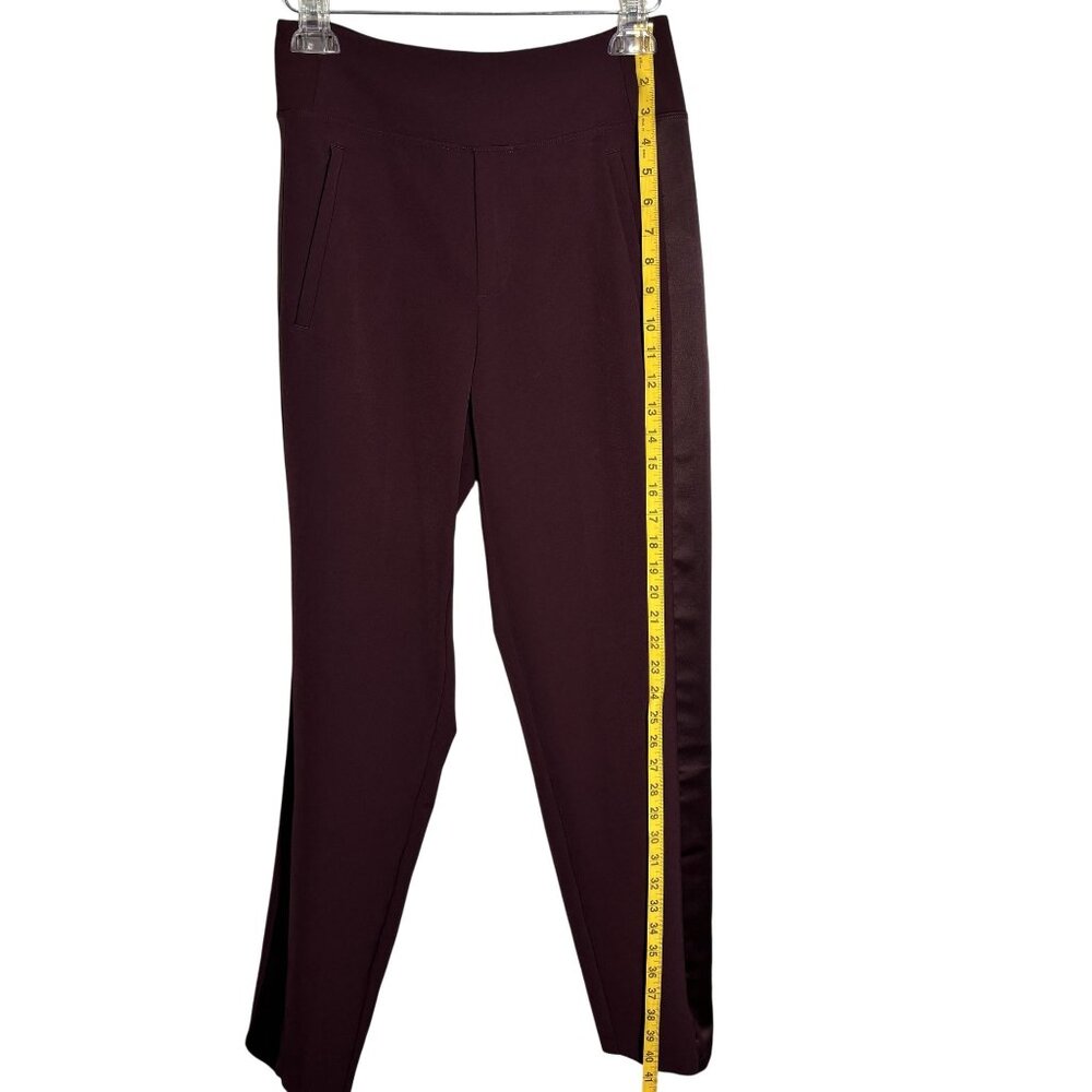 Athleta Endless Satin Side Stripe Spiced Cabernet Burgundy Pants Size 2 - Picture 8 of 14